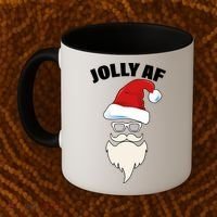 Jolly Af Hipster Santa Coffee Mug thumb 2