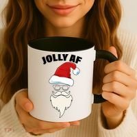 Jolly Af Hipster Santa Coffee Mug thumb 3
