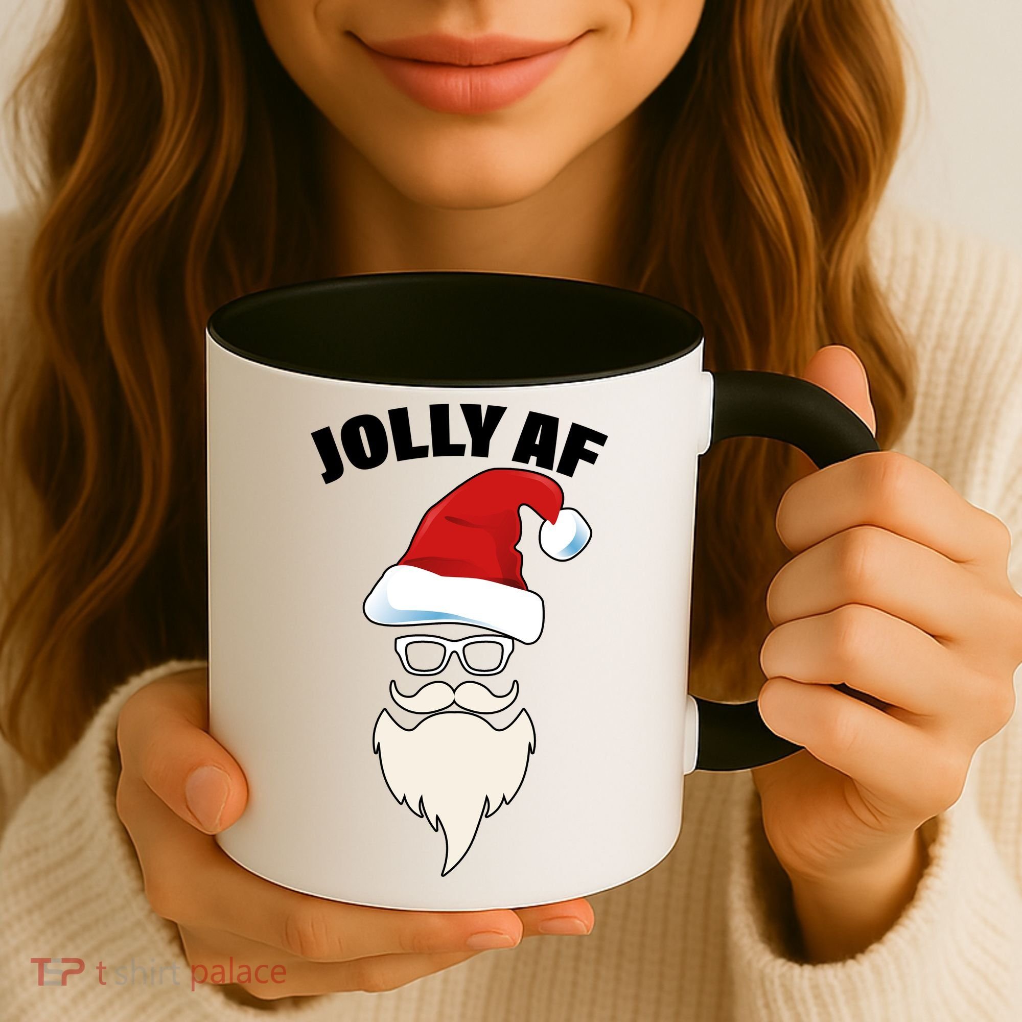 Jolly Af Hipster Santa Coffee Mug