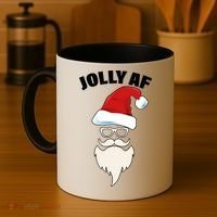 Jolly Af Hipster Santa Coffee Mug thumb 4