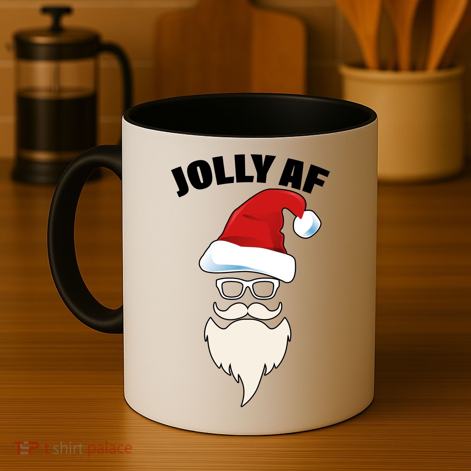 Jolly Af Hipster Santa Coffee Mug