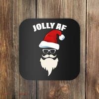Jolly Af Hipster Santa Coaster thumb 0