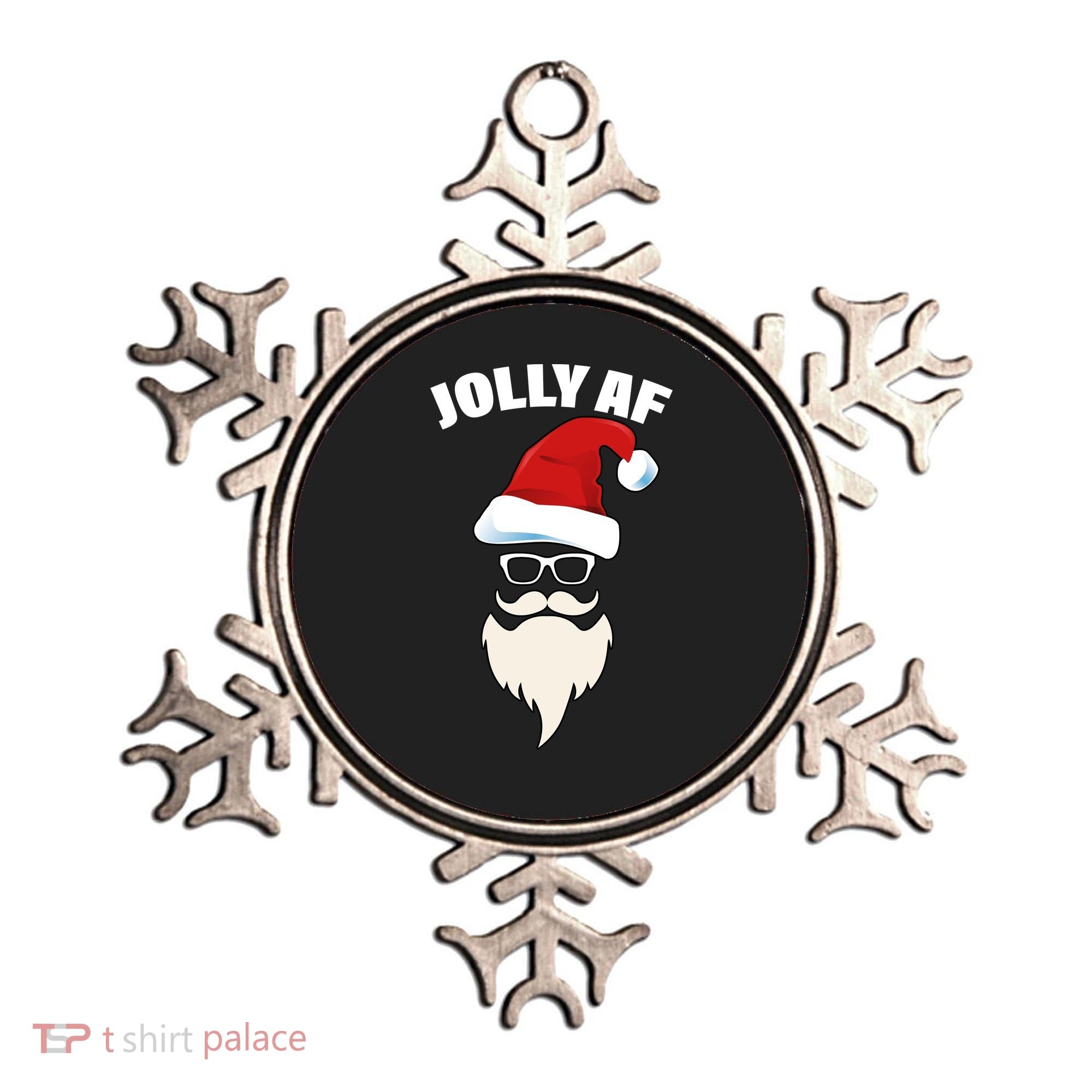 Jolly Af Hipster Santa Ornament