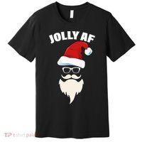 Jolly Af Hipster Santa Premium T-Shirt thumb 0