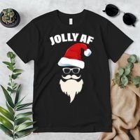 Jolly Af Hipster Santa Premium T-Shirt thumb 2