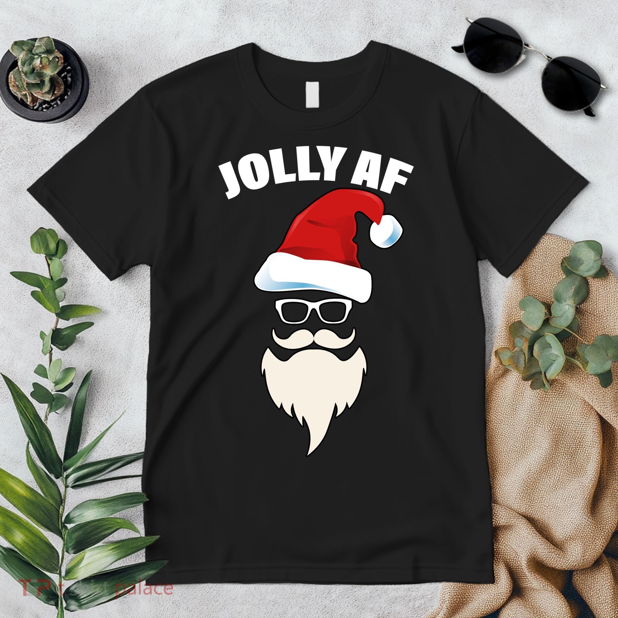 Jolly Af Hipster Santa Premium T-Shirt