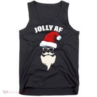 Jolly Af Hipster Santa Tank Top thumb 0