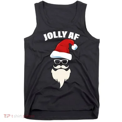 Jolly Af Hipster Santa Tank Top