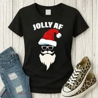 Jolly Af Hipster Santa Women's T-Shirt thumb 3
