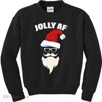 Jolly Af Hipster Santa Kids Sweatshirt thumb 0
