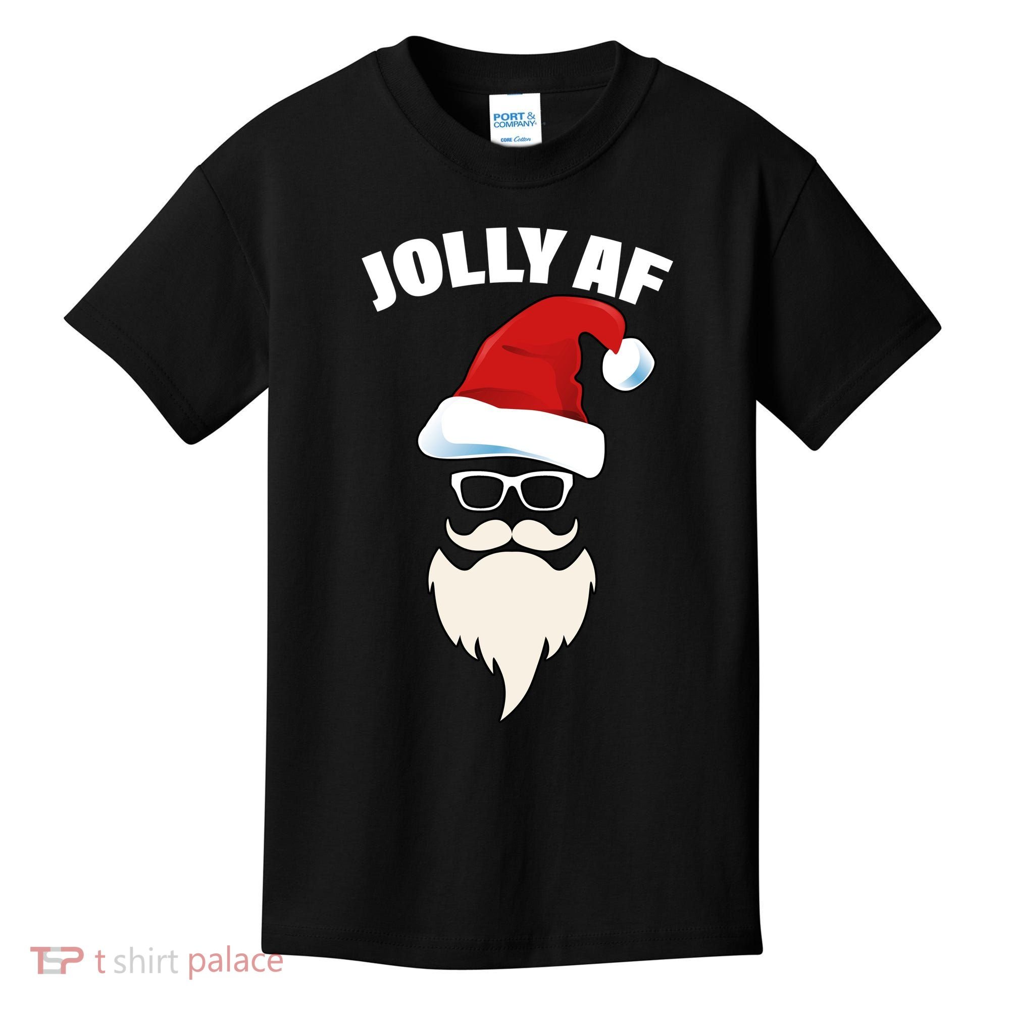 Jolly Af Hipster Santa Kids T-Shirt