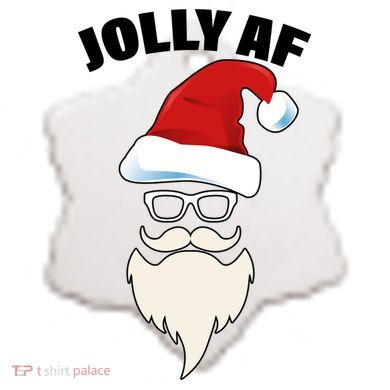 Jolly Af Hipster Santa Ceramic Ornament