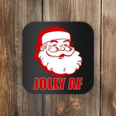 Jolly AF Santa Christmas Coaster
