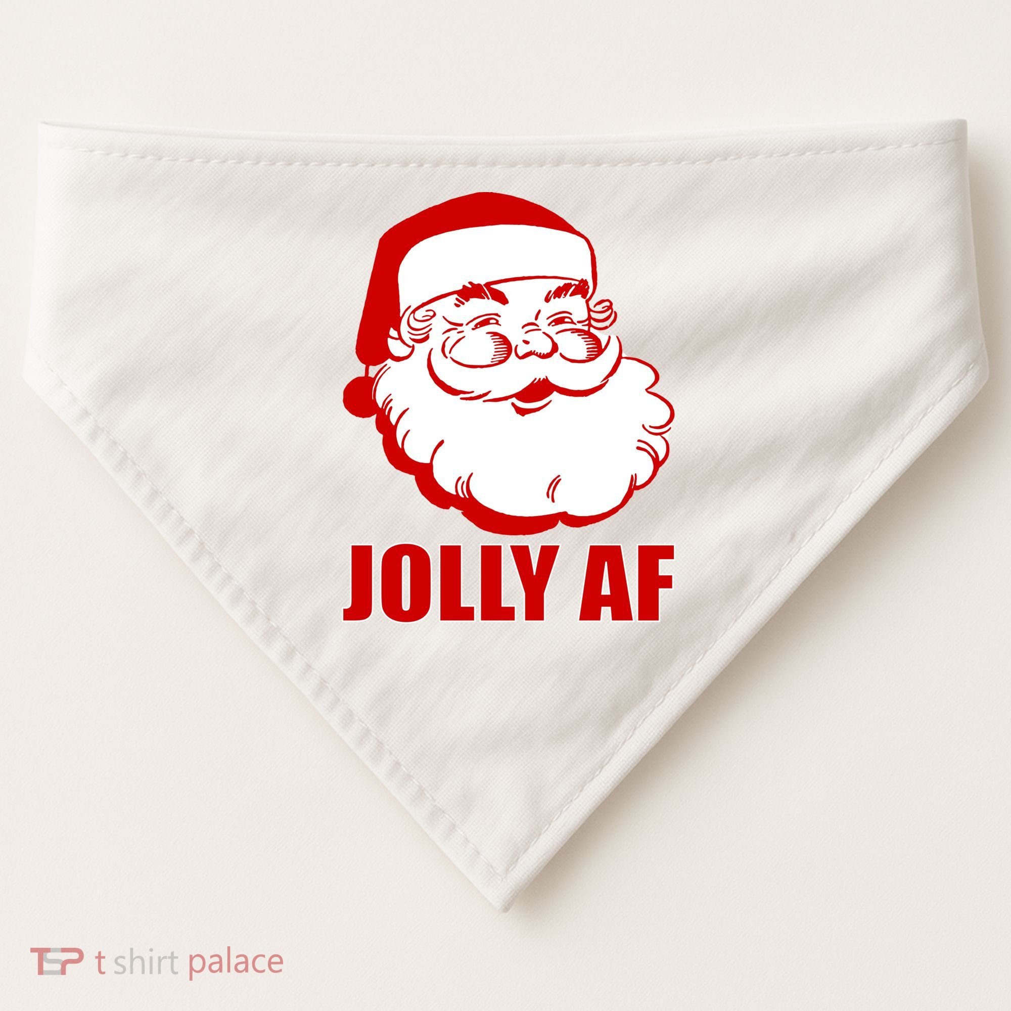 Jolly AF Santa Christmas USA-Made Doggie Bandana