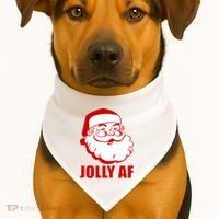 Jolly AF Santa Christmas USA-Made Doggie Bandana thumb 1