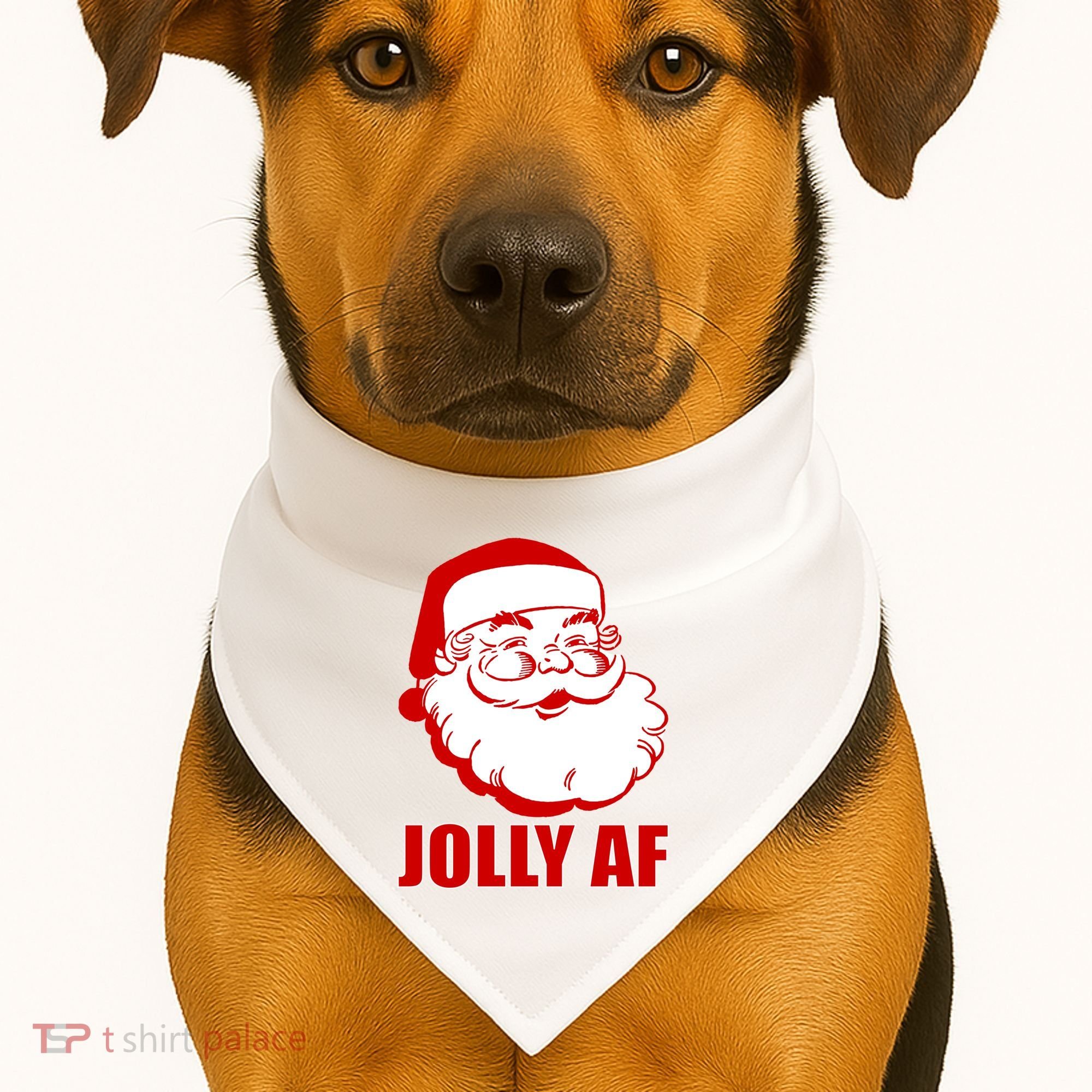 Jolly AF Santa Christmas USA-Made Doggie Bandana