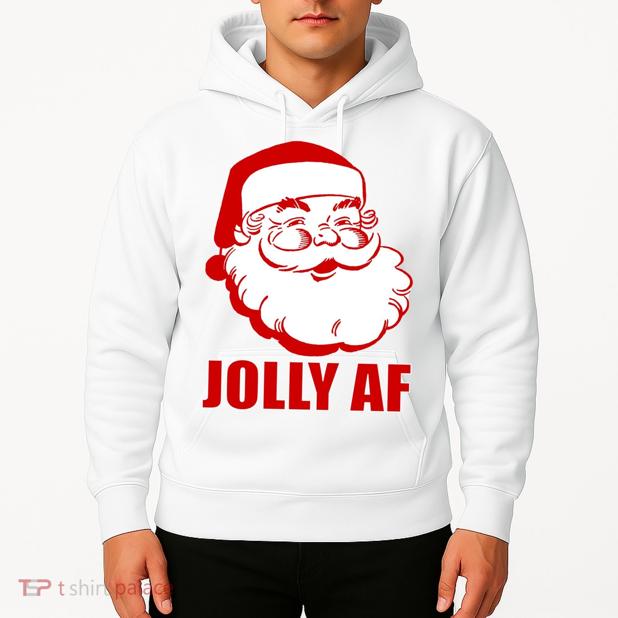 Jolly AF Santa Christmas Hoodie