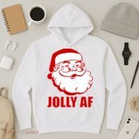 Jolly AF Santa Christmas Hoodie thumb 3