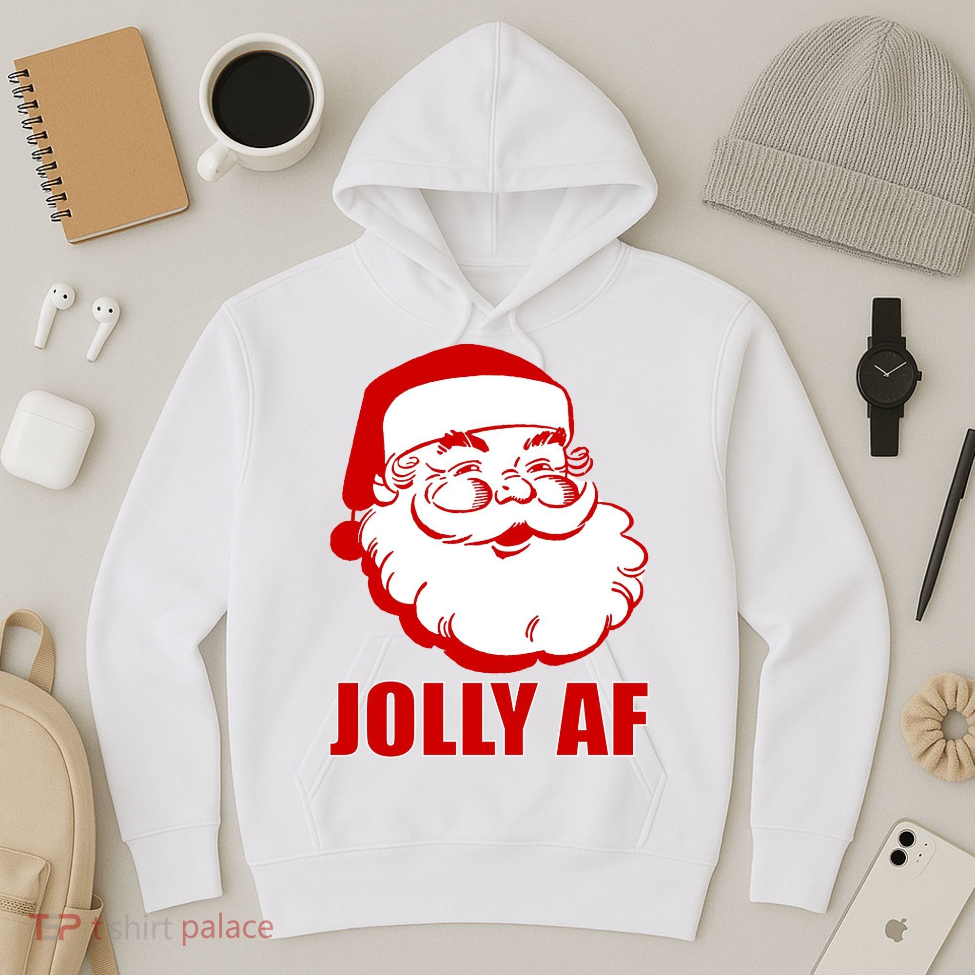 Jolly AF Santa Christmas Hoodie