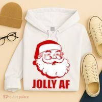 Jolly AF Santa Christmas Hoodie thumb 4