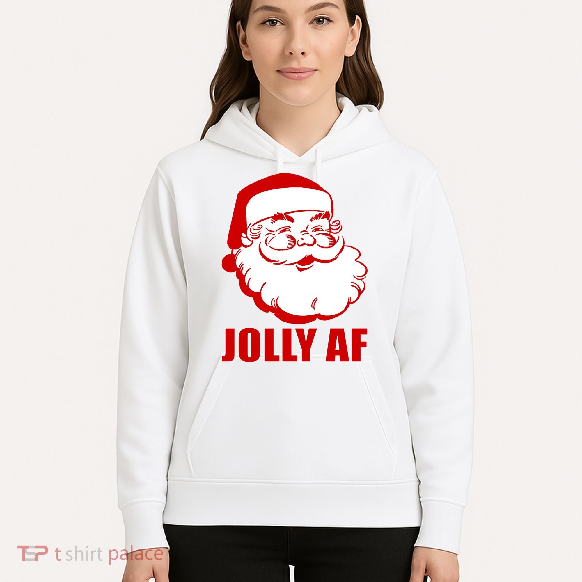 Jolly AF Santa Christmas Hoodie