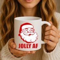Jolly AF Santa Christmas Coffee Mug thumb 3