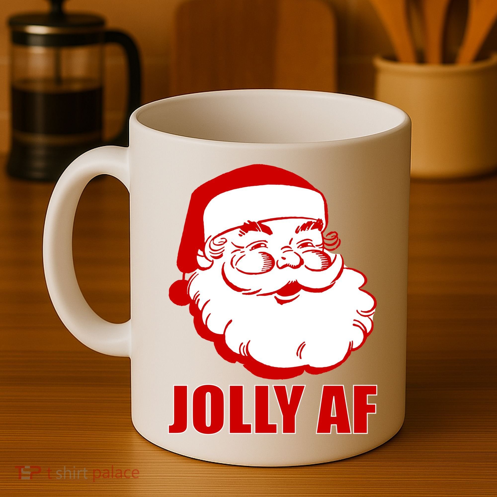 Jolly AF Santa Christmas Coffee Mug