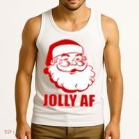 Jolly AF Santa Christmas Tank Top thumb 3