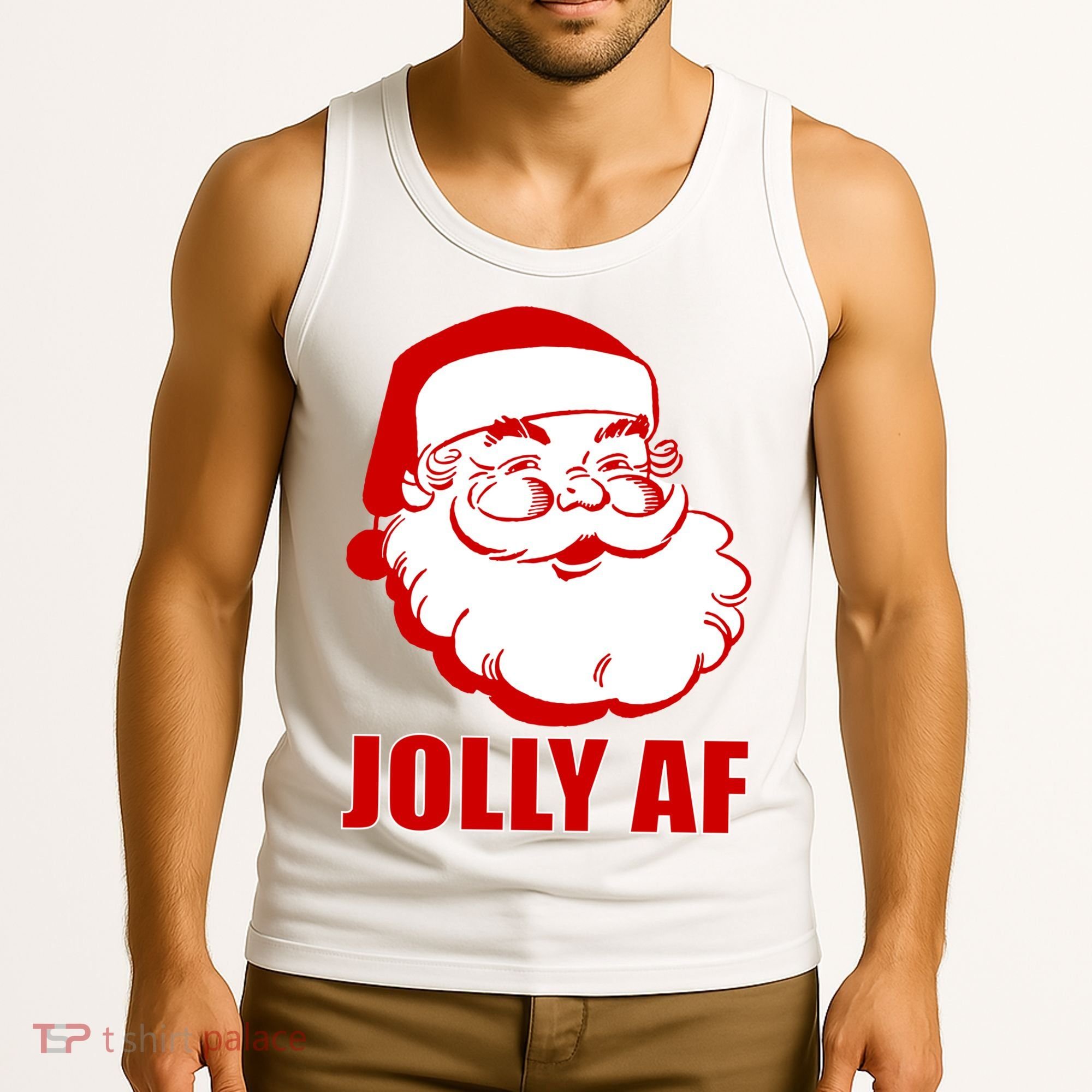 Jolly AF Santa Christmas Tank Top