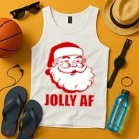 Jolly AF Santa Christmas Tank Top thumb 4