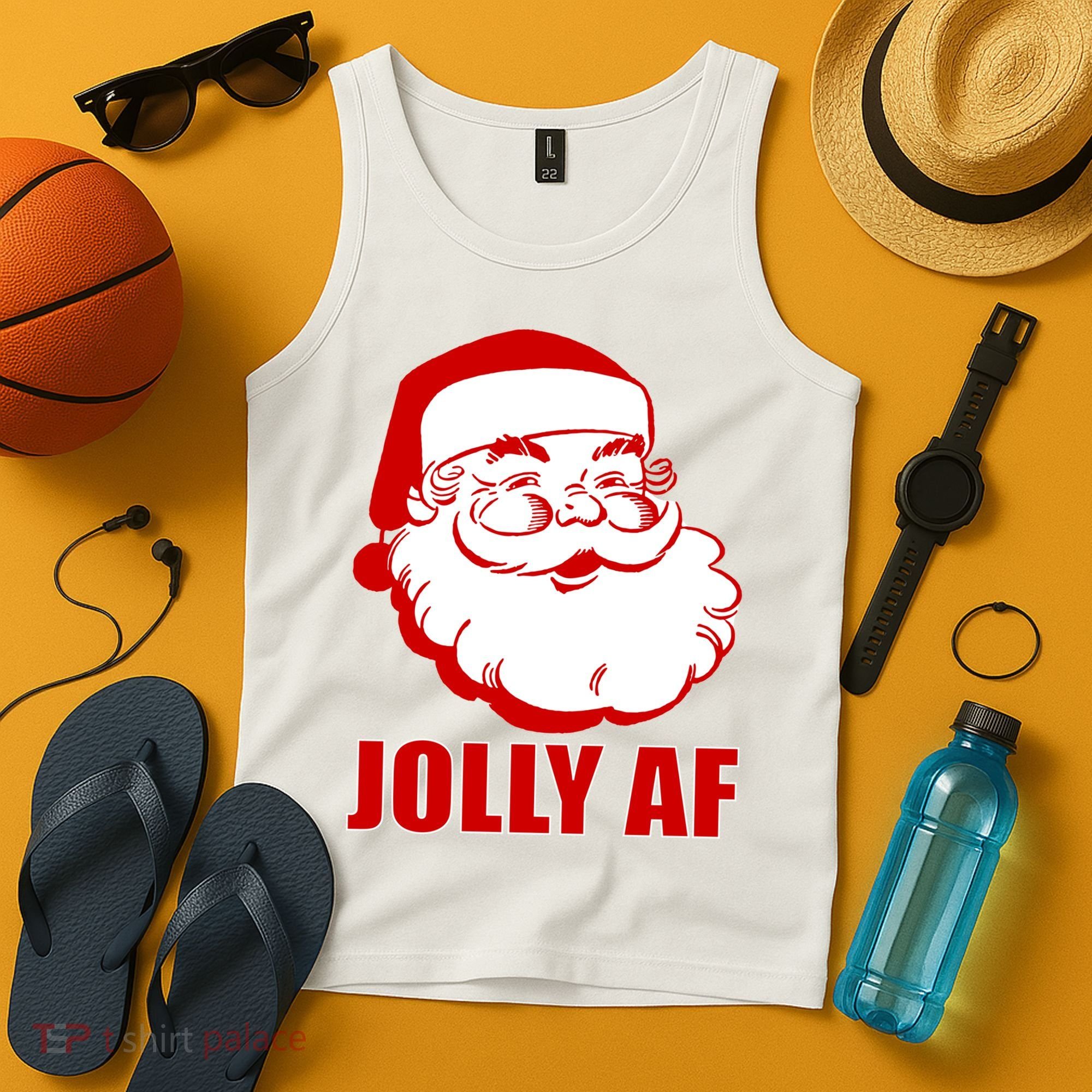 Jolly AF Santa Christmas Tank Top