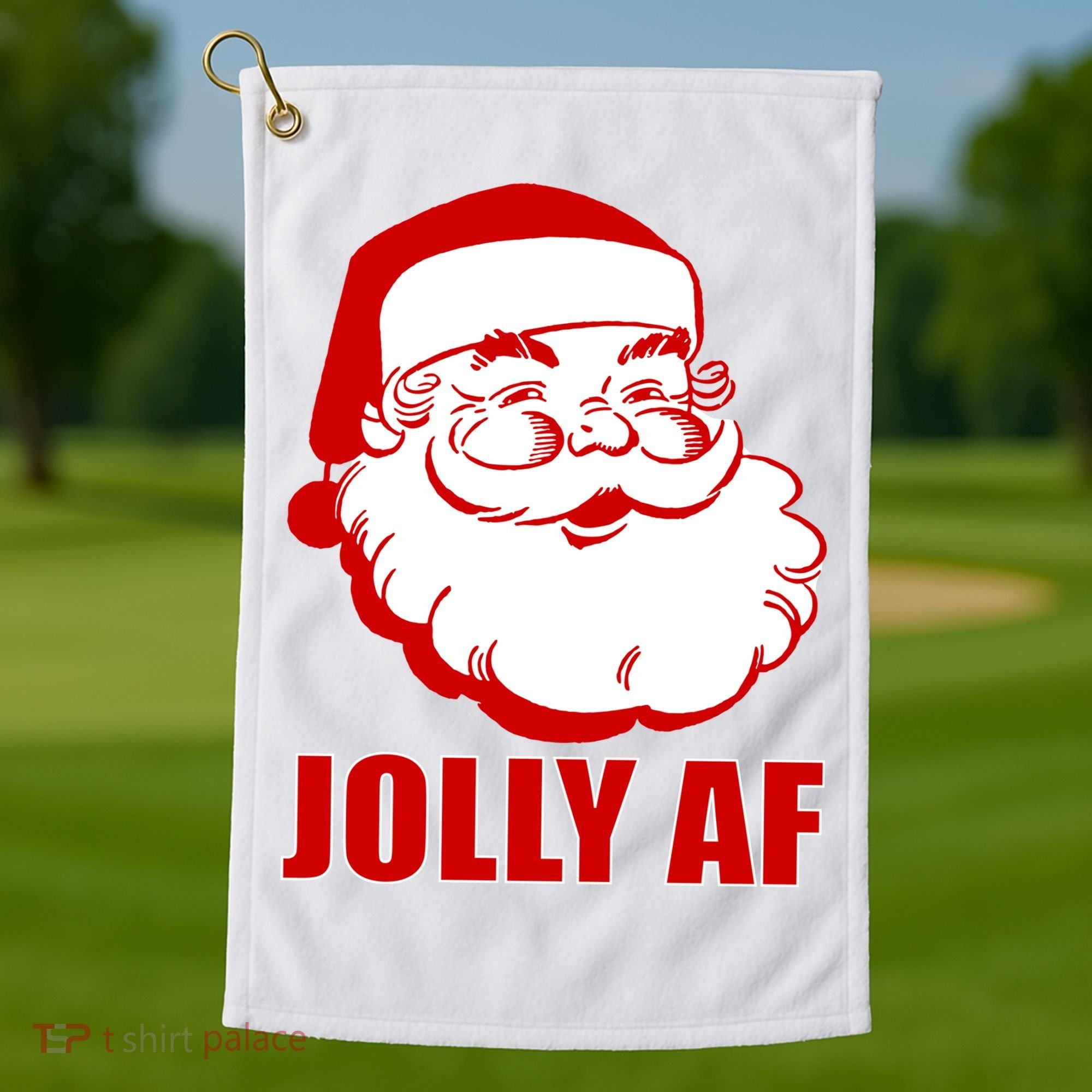 Jolly AF Santa Christmas Golf Towel