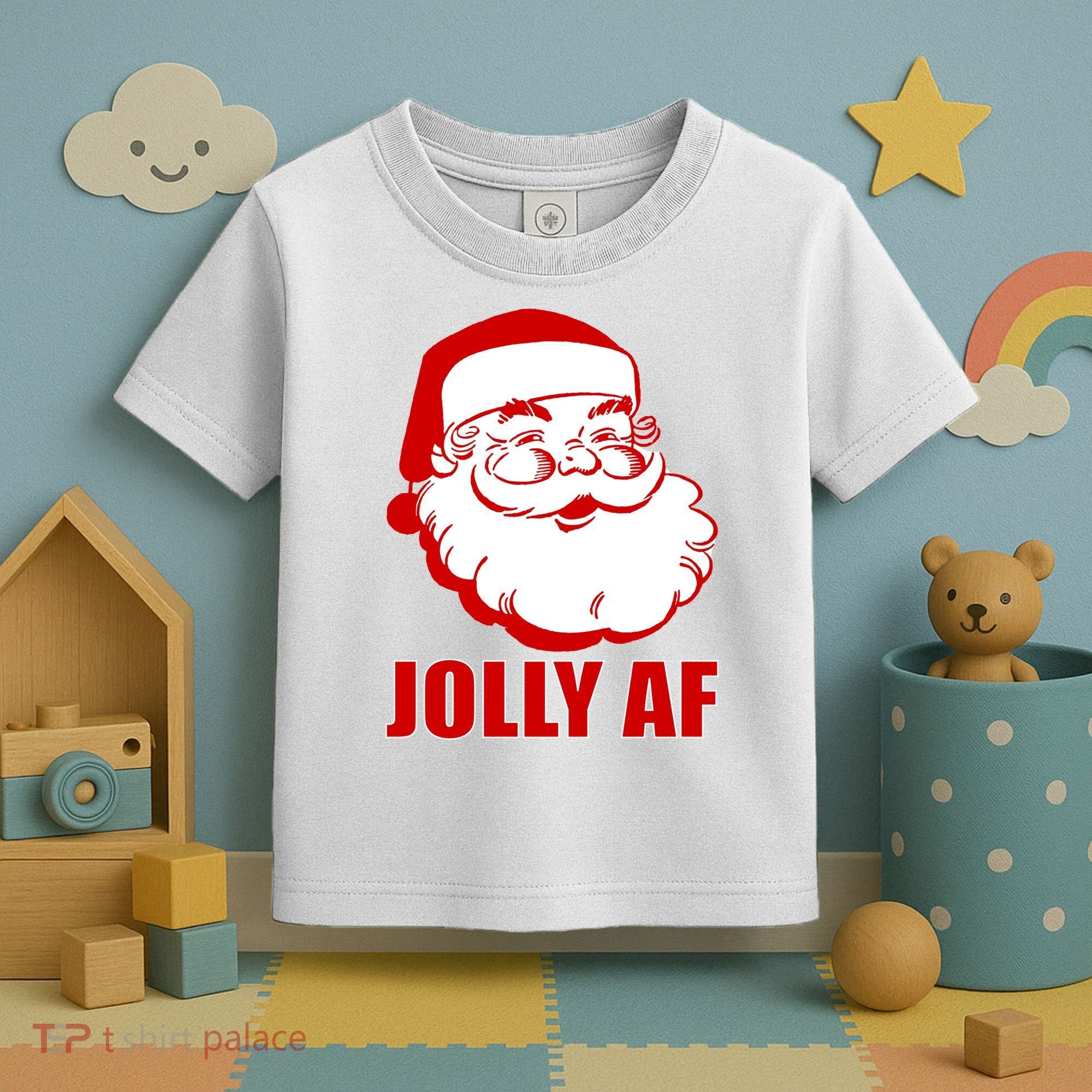 Jolly AF Santa Christmas Toddler T-Shirt