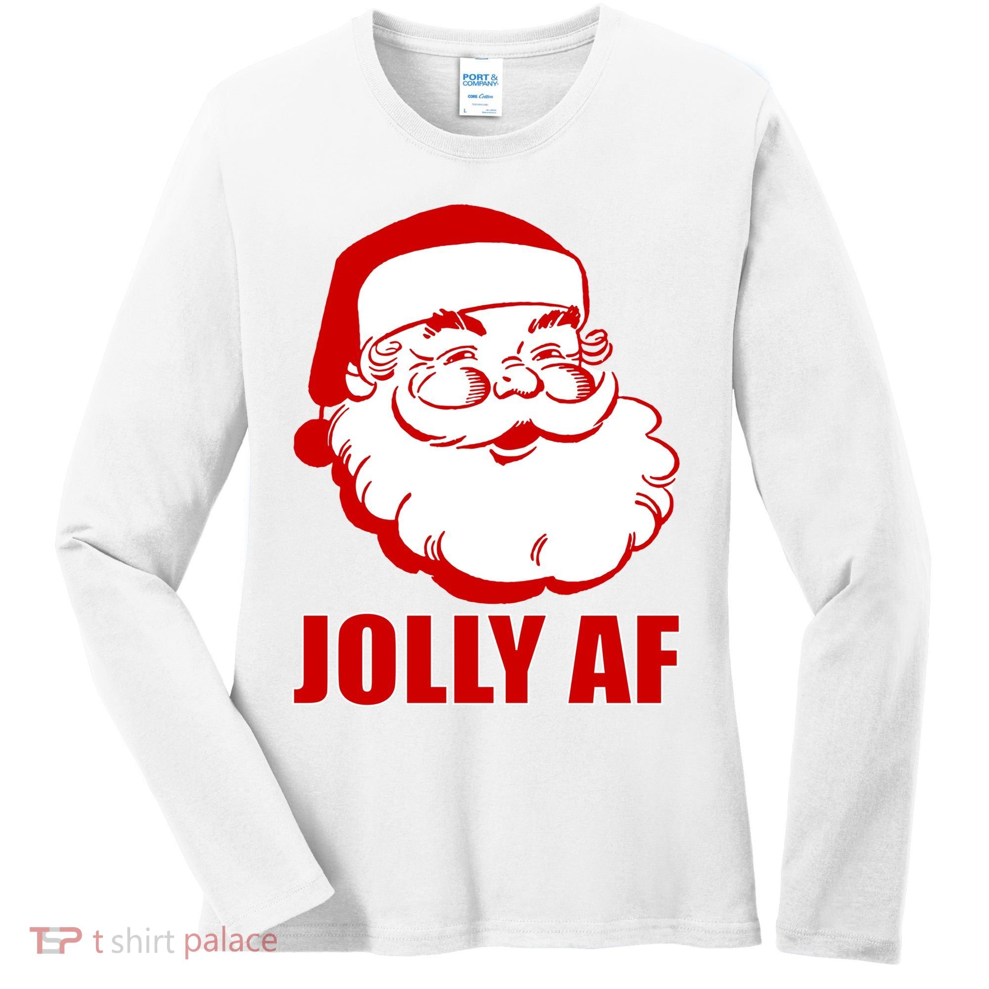 Jolly AF Santa Christmas Women's Long Sleeve Shirt
