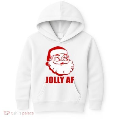 Jolly AF Santa Christmas Kids Hoodie