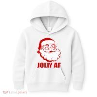 Jolly AF Santa Christmas Kids Hoodie thumb 0
