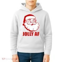 Jolly AF Santa Christmas Kids Hoodie thumb 4