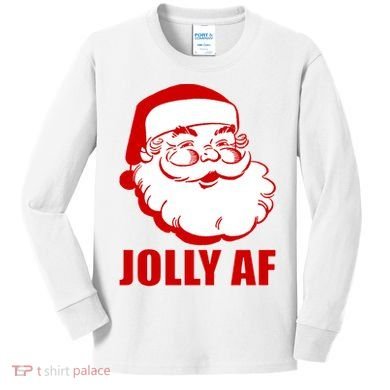 Jolly AF Santa Christmas Kids Long Sleeve Shirt