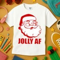 Jolly AF Santa Christmas Kids T-Shirt thumb 3