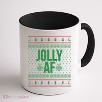 Jolly AF Ugly Christmas Coffee Mug thumb 1