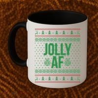 Jolly AF Ugly Christmas Coffee Mug thumb 2