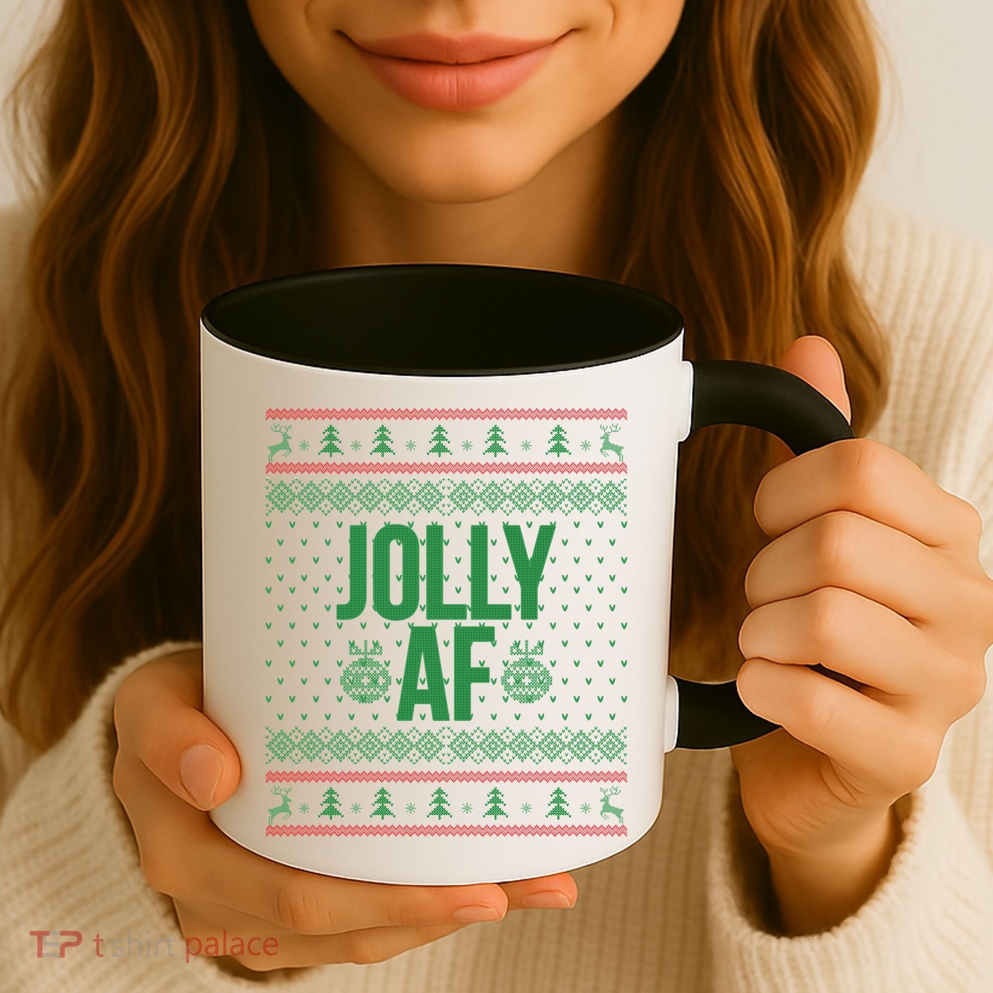 Jolly AF Ugly Christmas Coffee Mug