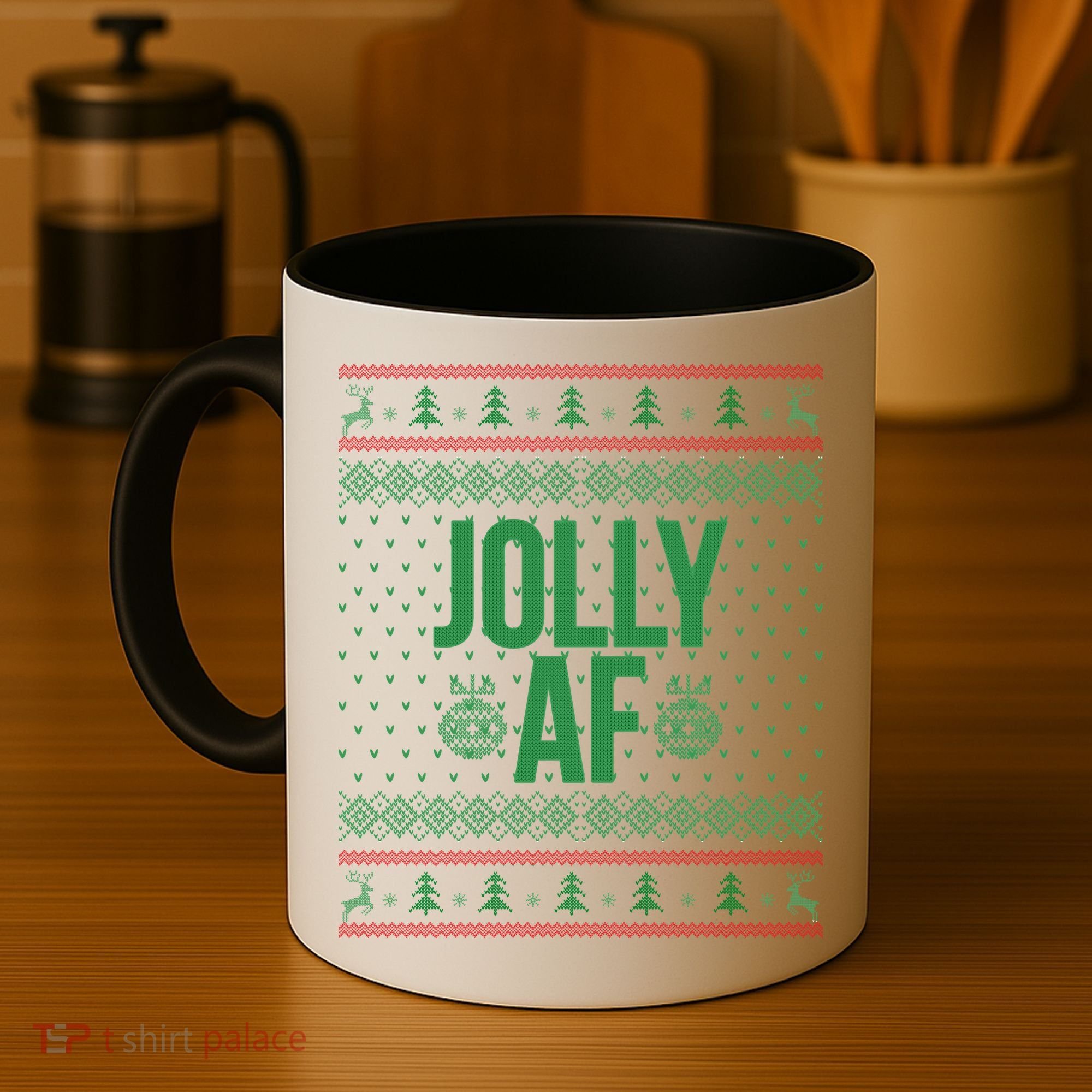 Jolly AF Ugly Christmas Coffee Mug