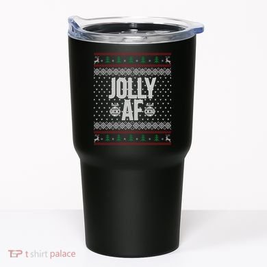 Jolly AF Ugly Christmas Tumbler