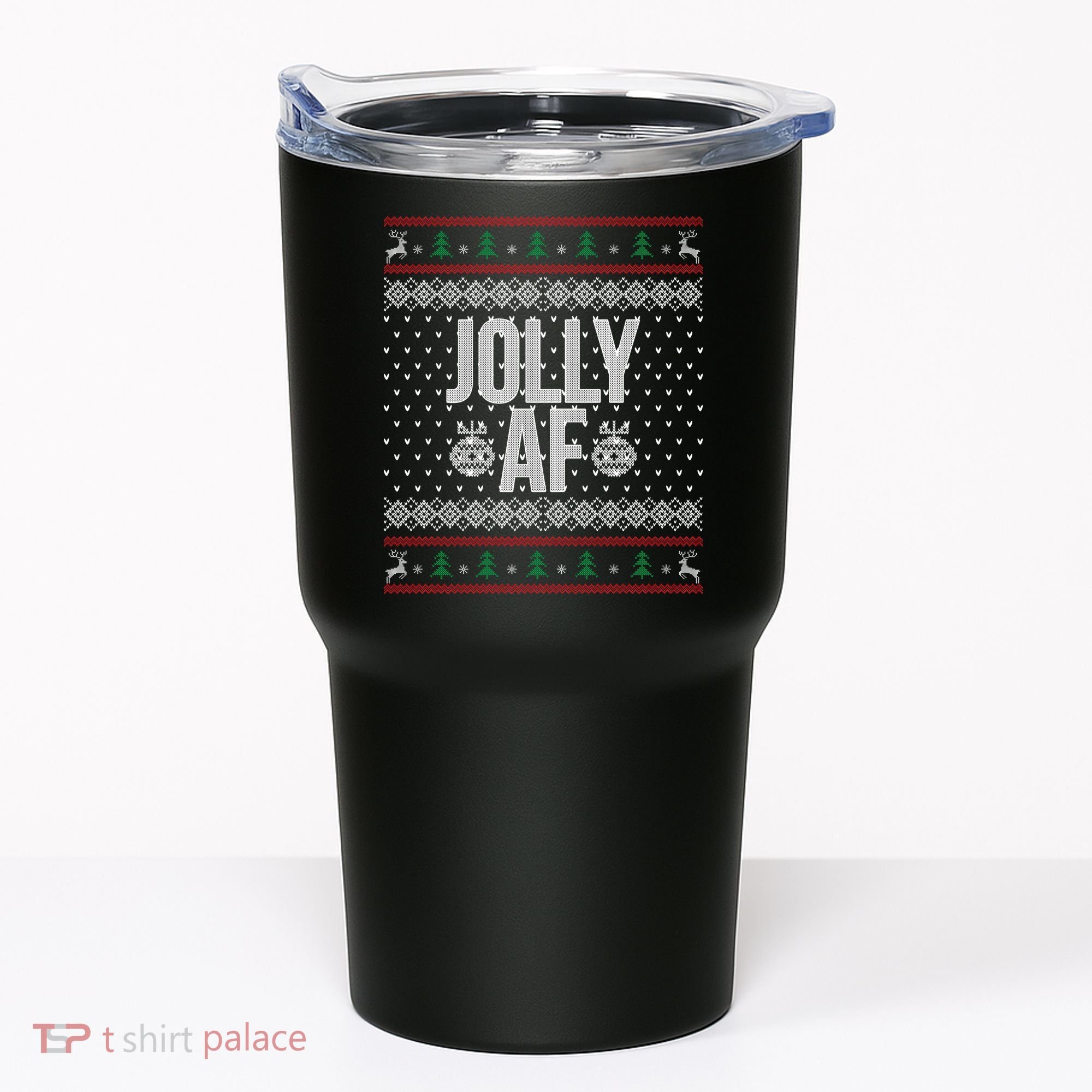 Jolly AF Ugly Christmas Tumbler