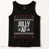 Jolly AF Ugly Christmas Tank Top thumb 2