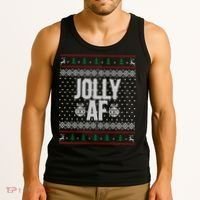 Jolly AF Ugly Christmas Tank Top thumb 3