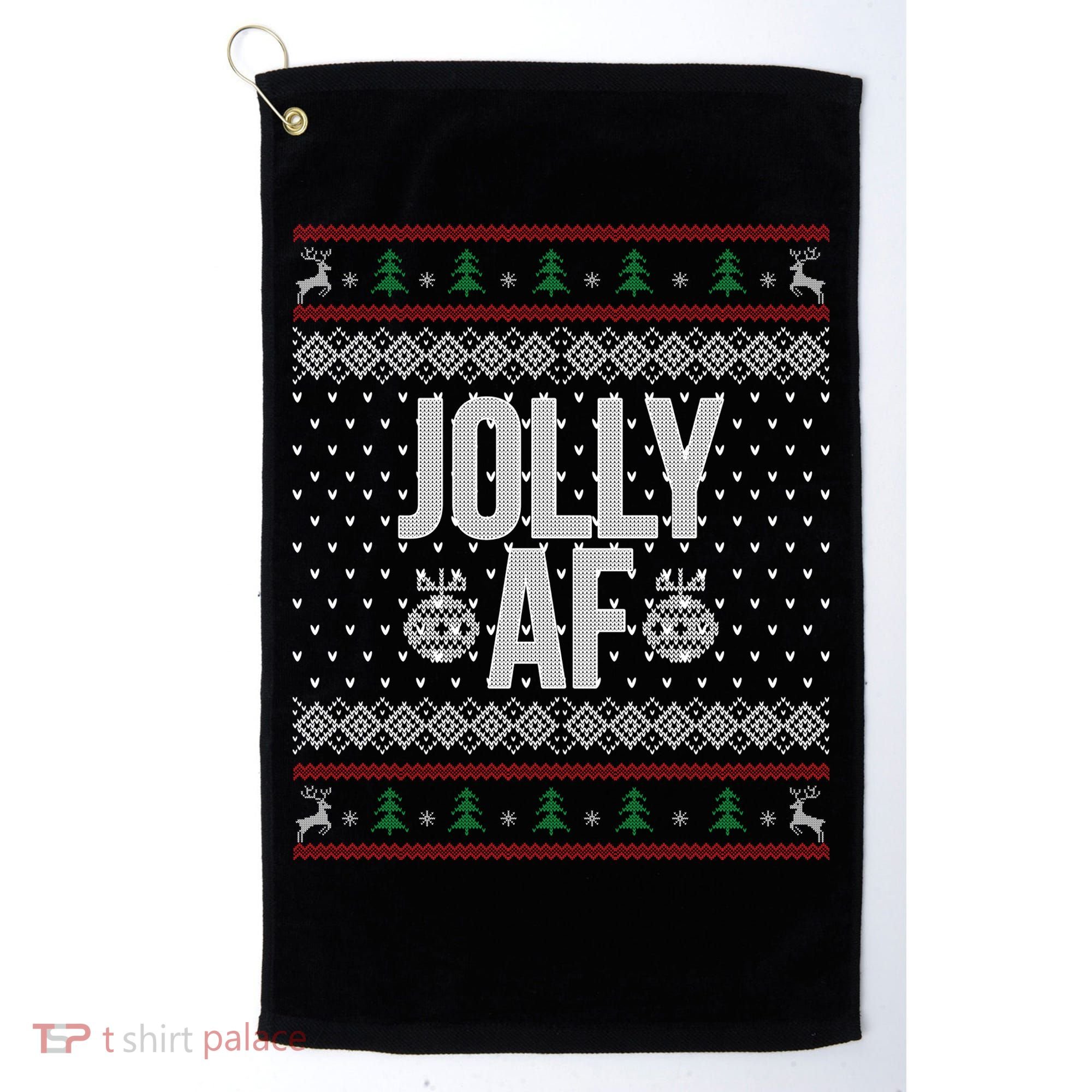 Jolly AF Ugly Christmas Golf Towel