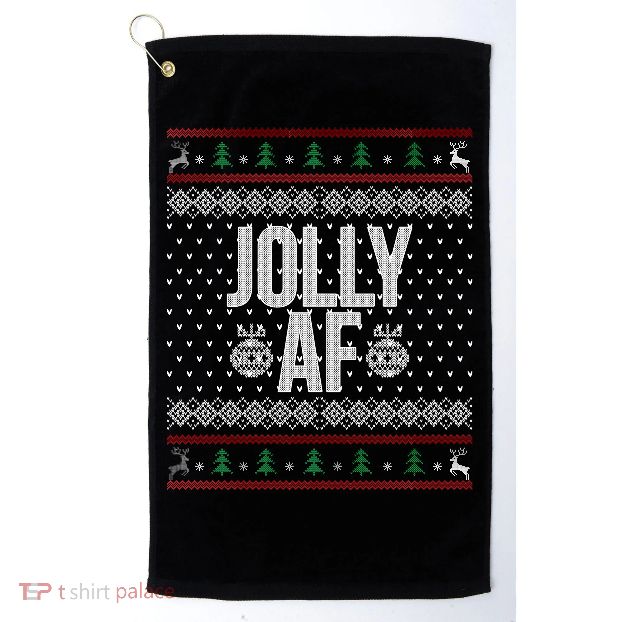 Jolly AF Ugly Christmas Golf Towel