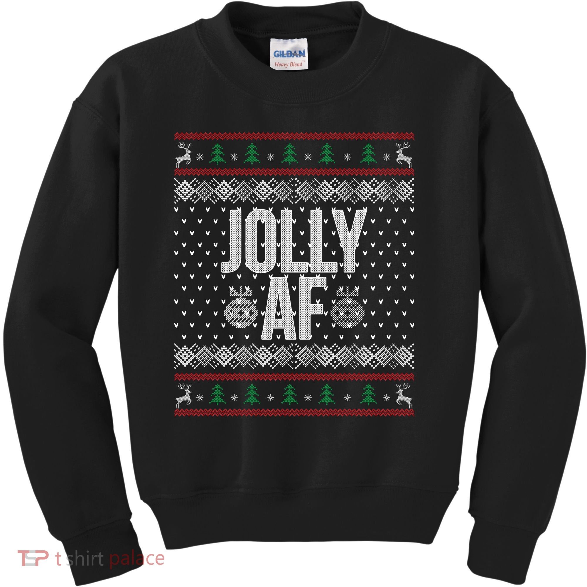 Jolly AF Ugly Christmas Kids Sweatshirt